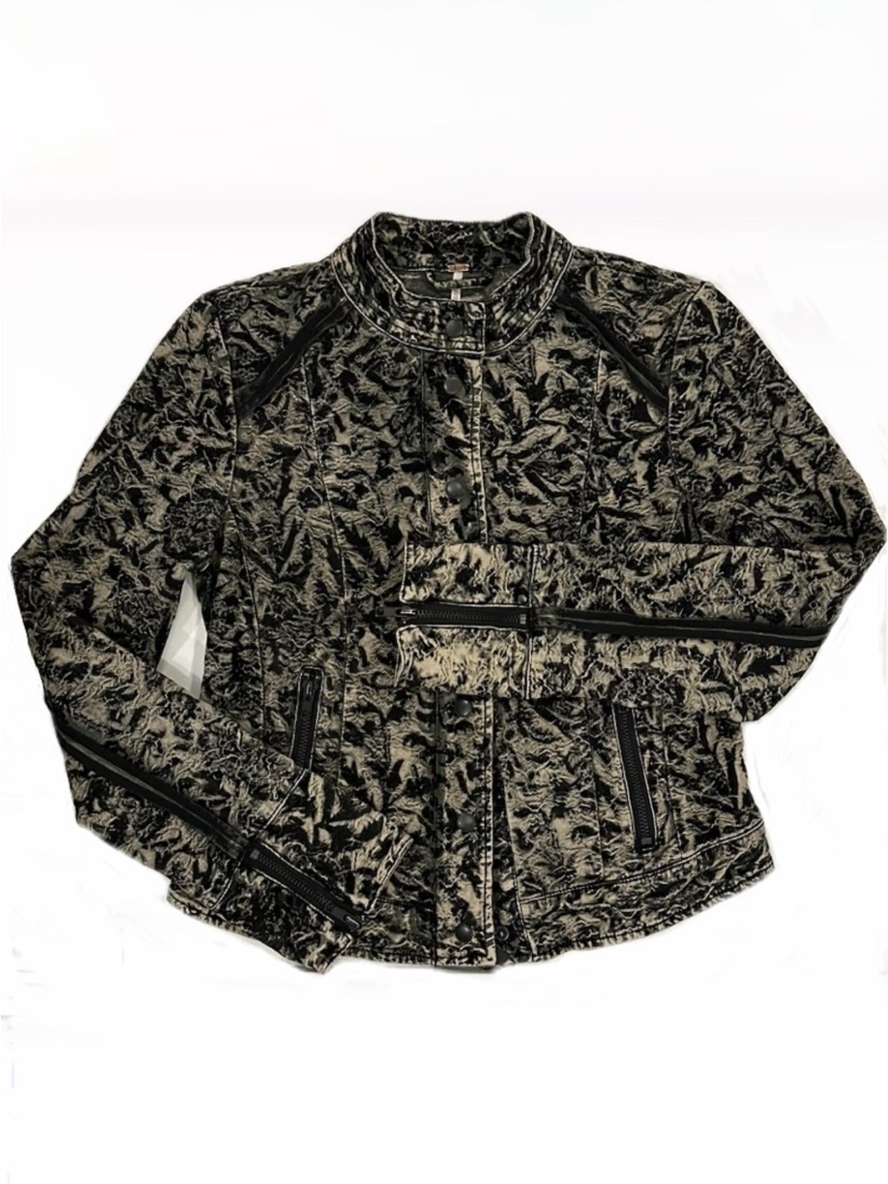 Free People Black and Tan Bomber Jacket | 10